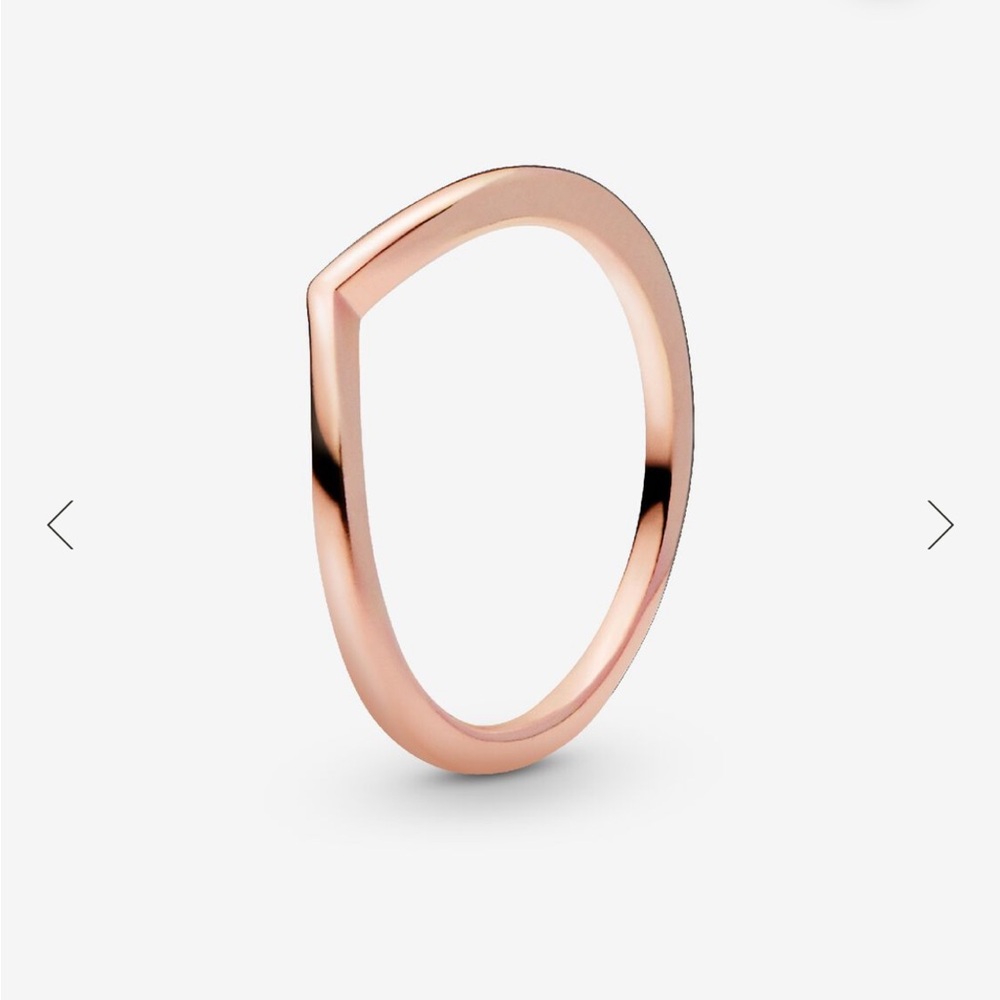 PANDORA 14k ROSE GOLD PLATING POLISHED  WISHBONE RING